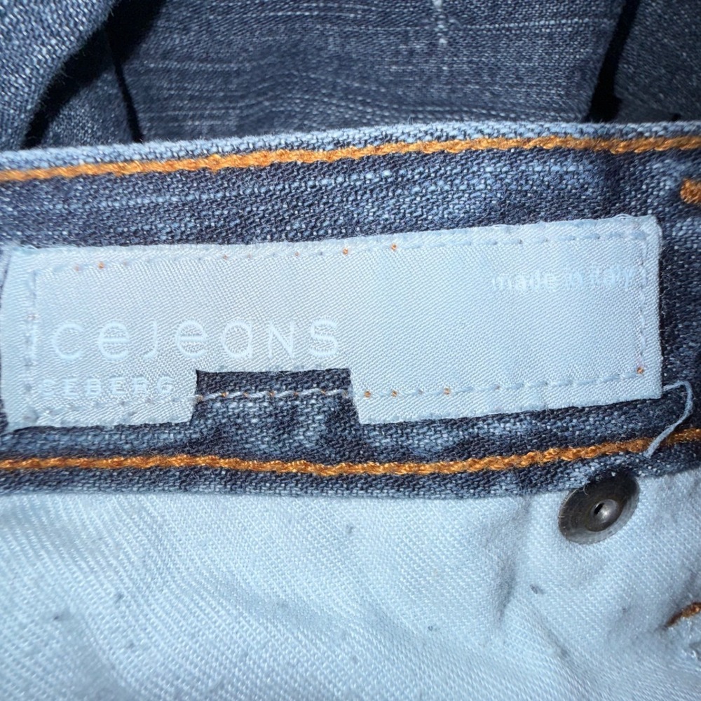 Iceberg Icejeans Capri Denim Pants Womens 28 Blue Made in Italy Pointed Hem - Picture 7 of 10